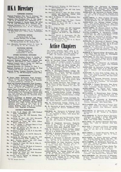 PiKA Directory, October 1945